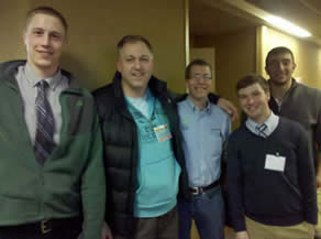 MAA meeting and a chance to meet our benefactors. The aquaponics equipment we use was generously donated by the Walled Lake Veterinary Hospital. Pictured L-R are Jon Edwards, Stephen Sajewski, Dr. Steven Burns D.V.M, Lucas Bradburn and Scott Cooper.